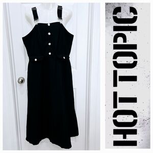 Hot Topic Overall Bib Dress Womens Size 0/L/12 Black Skirtall Gothic